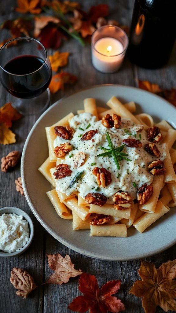 rich cream and crunchy walnuts