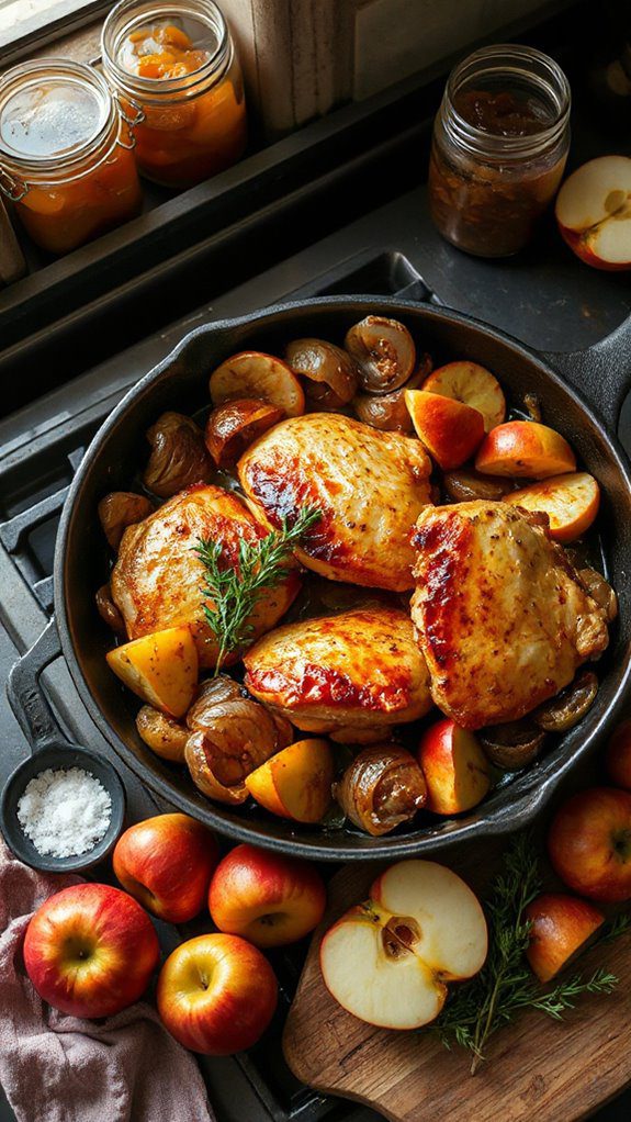 roasted chicken with apples