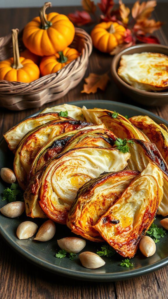 roasted garlic cabbage wedges