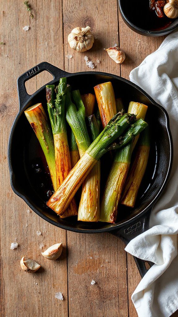 roasted leeks with balsamic