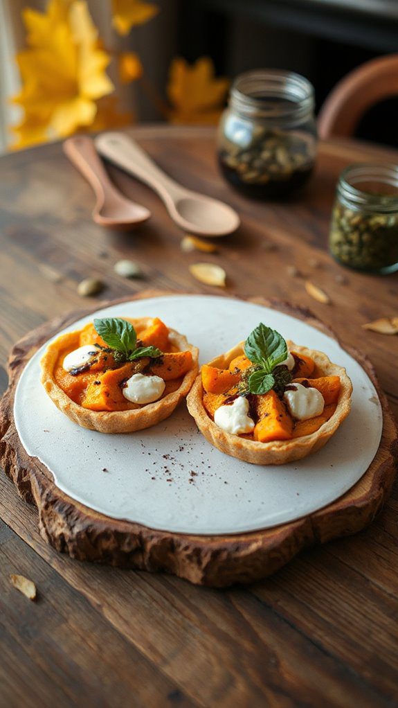 roasted pumpkin goat cheese tart