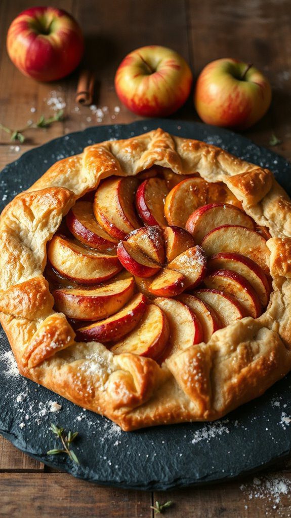 rustic apple galette presentation