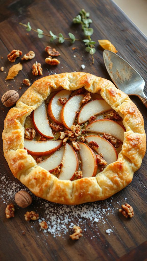 rustic pear walnut galette