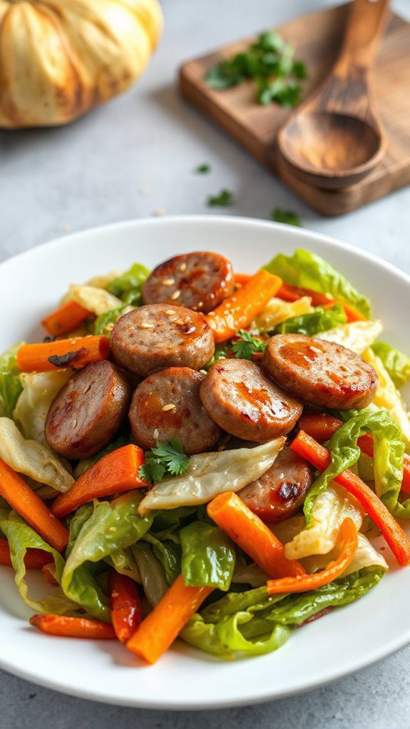 sausage and cabbage stir fry sausage and cabbage stir fry