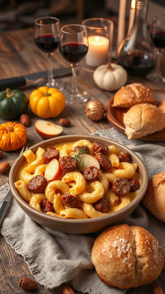 savory apple sausage mac and cheese