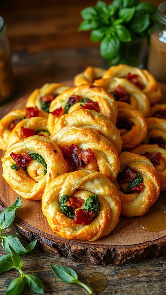 savory bacon pesto twists