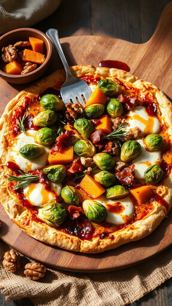 savory brussels sprouts pizza
