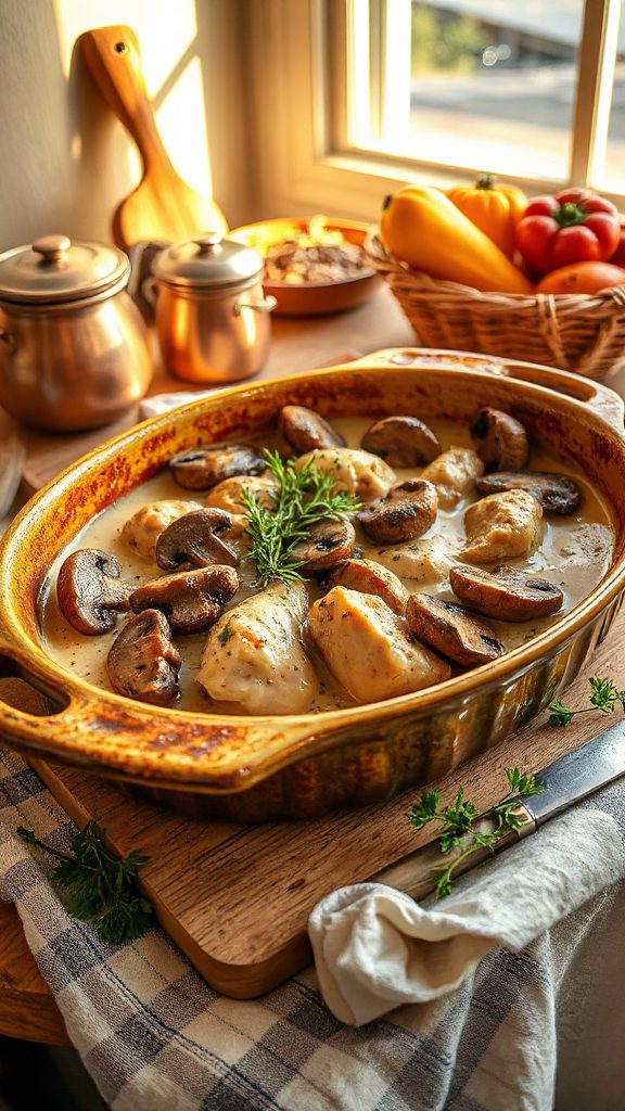 savory chicken mushroom casserole savory chicken mushroom casserole