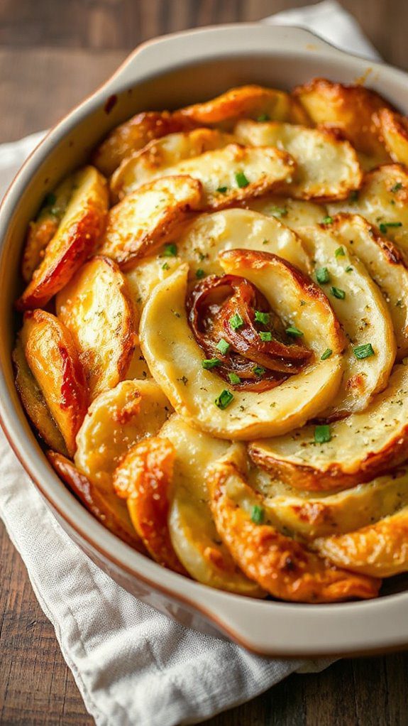 savory mushroom swiss potatoes