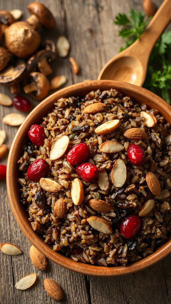 savory mushroom wild rice dish