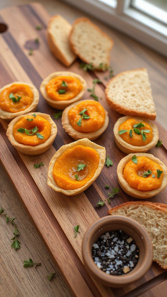 savory pumpkin goat cheese tarts