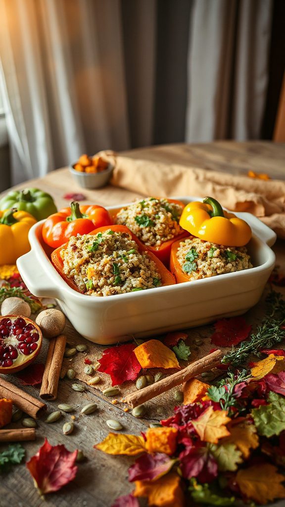 savory quinoa stuffed bell peppers