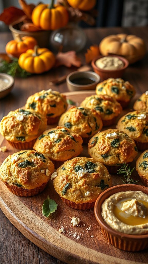 savory spinach feta muffins