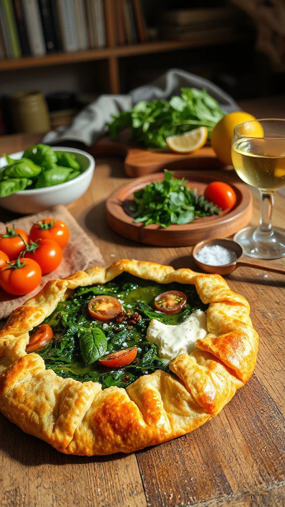 savory spinach ricotta tart