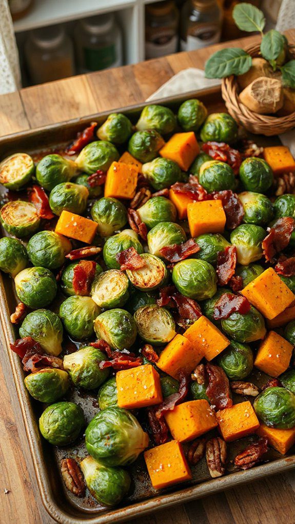 savory sweet brussels sprouts dish