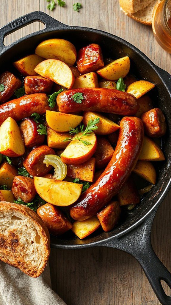 savory sweet skillet sausage dish