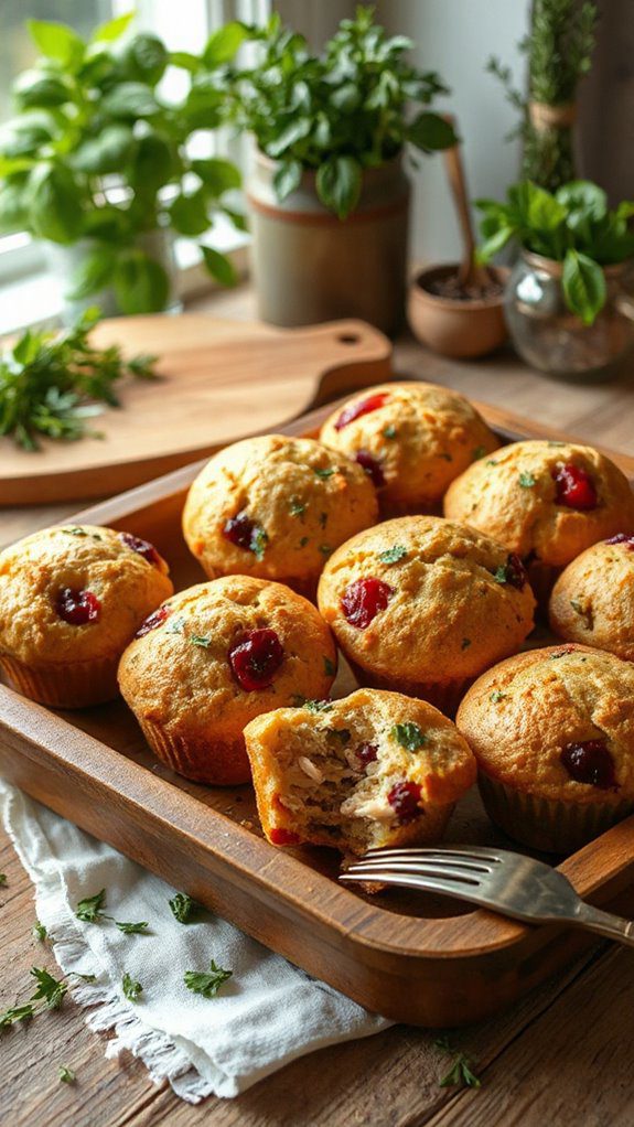 savory turkey cranberry muffins