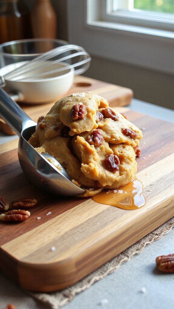 scooping soft maple cookies