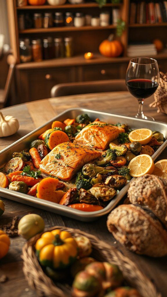 sheet pan salmon dinner