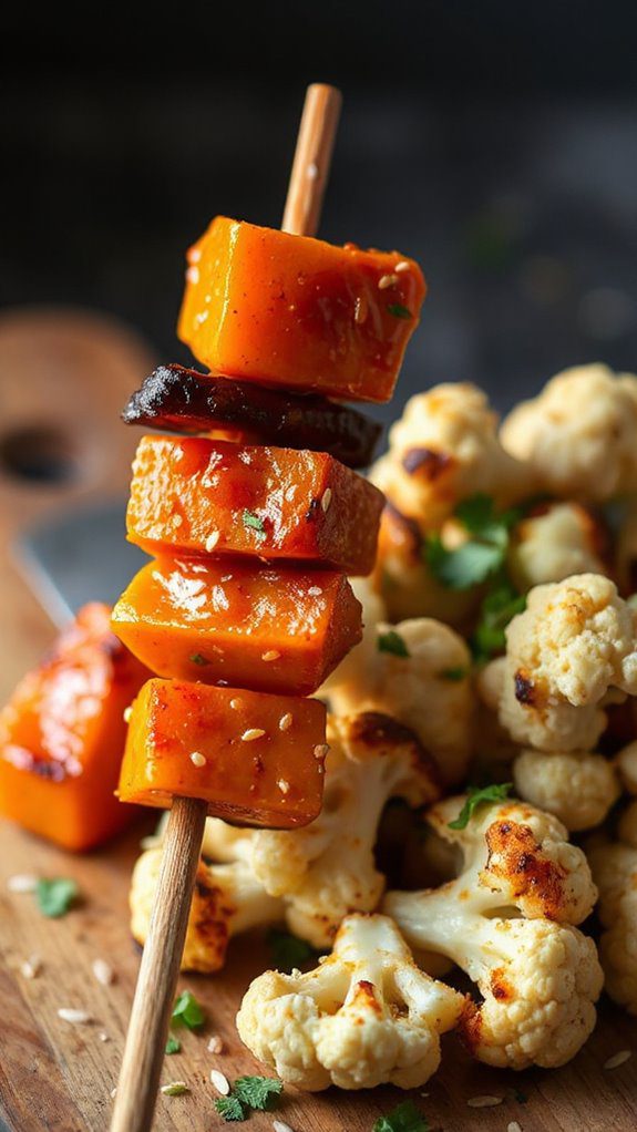 skewered veggies for grilling