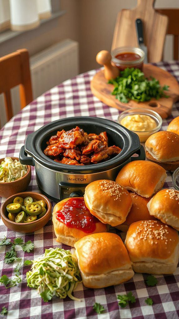 slow cooker bbq chicken sliders