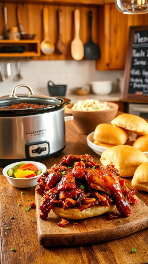 slow cooker bbq chicken sliders