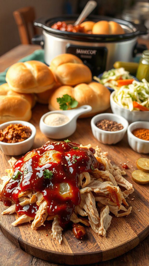 slow cooker bbq chicken sliders