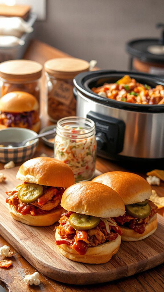 slow cooker bbq chicken sliders