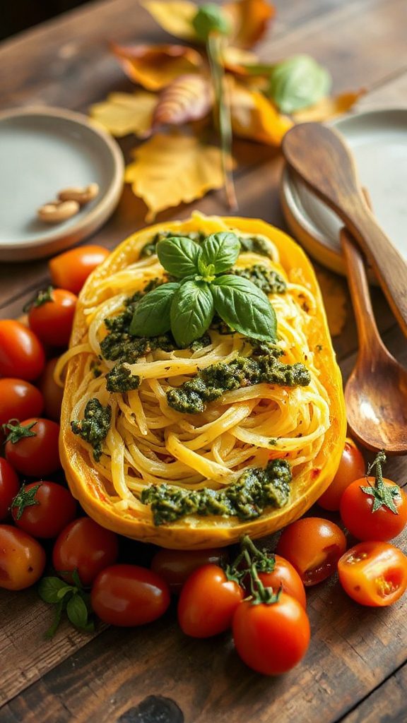 spaghetti squash with pesto