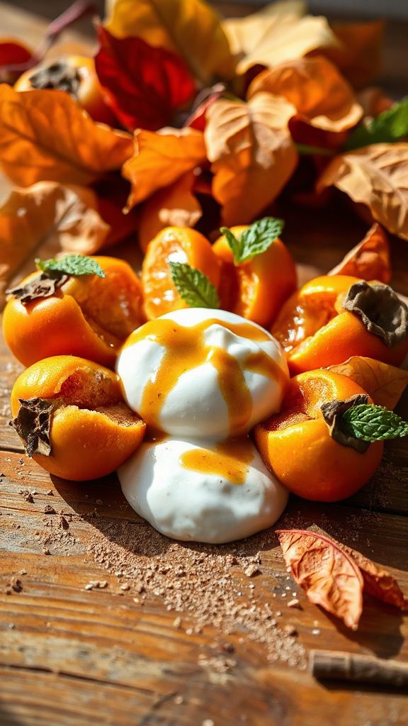 spiced persimmons with yogurt
