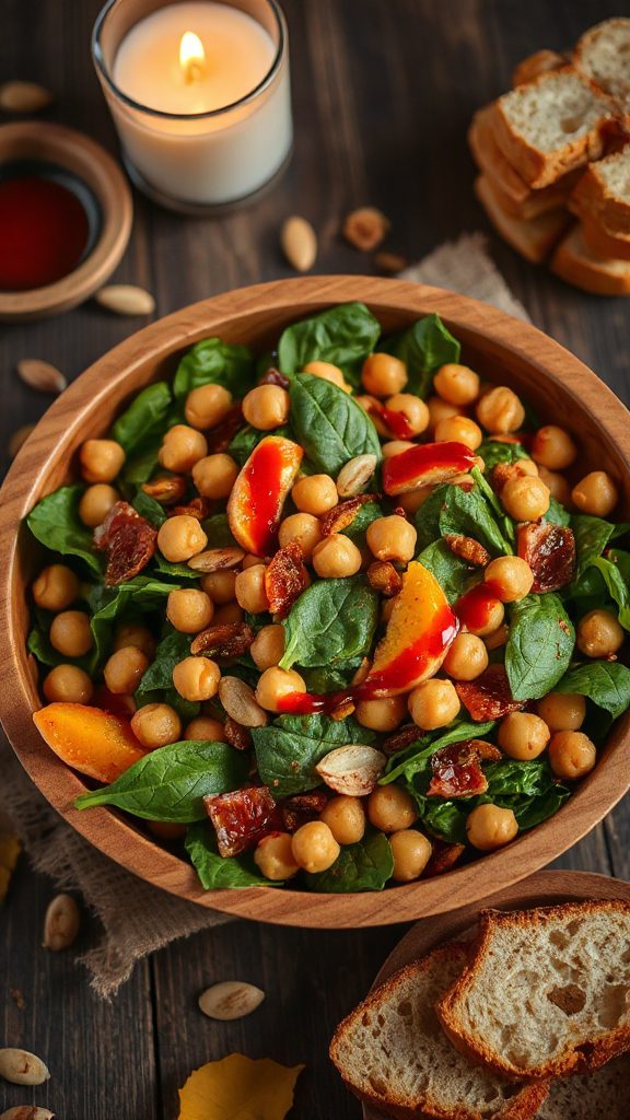 spicy chickpea spinach salad spicy chickpea spinach salad