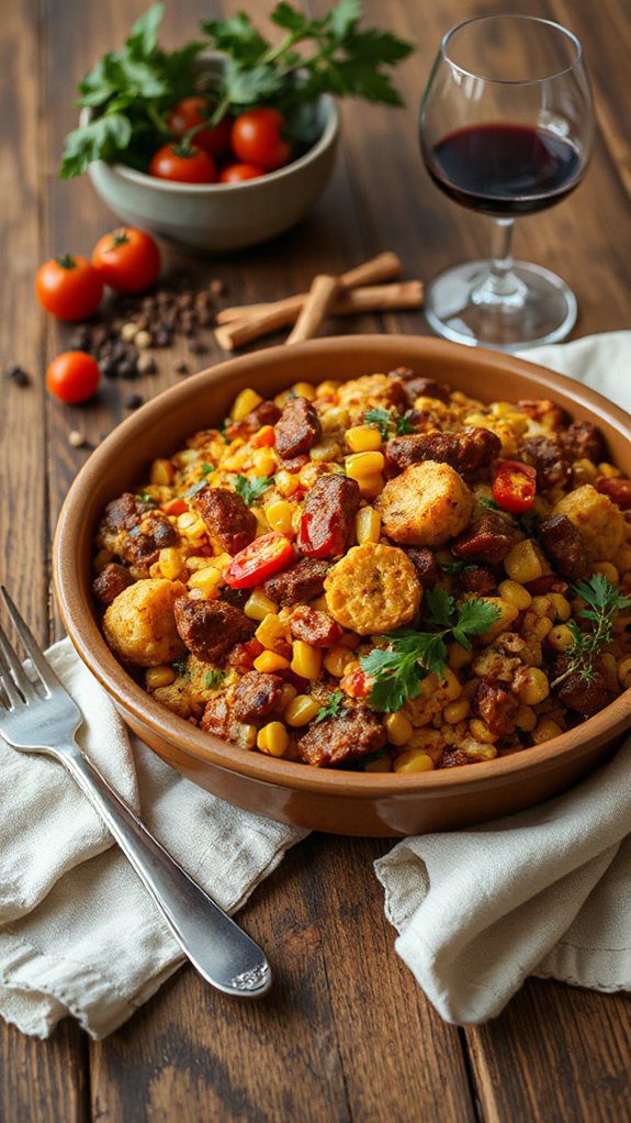 spicy chorizo corn stuffing