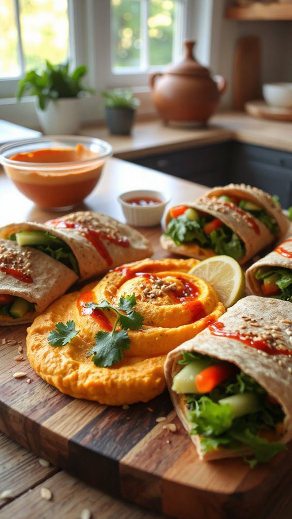 spicy harissa pumpkin hummus