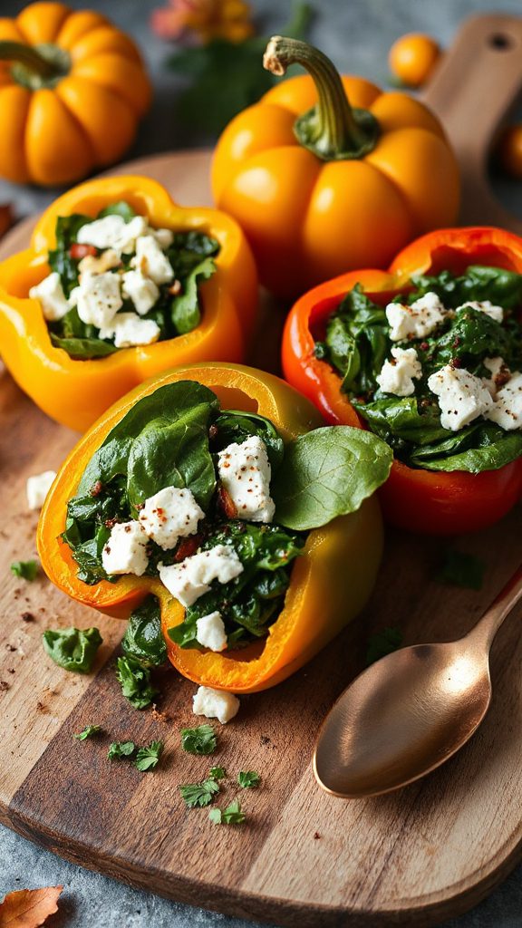spinach and feta peppers