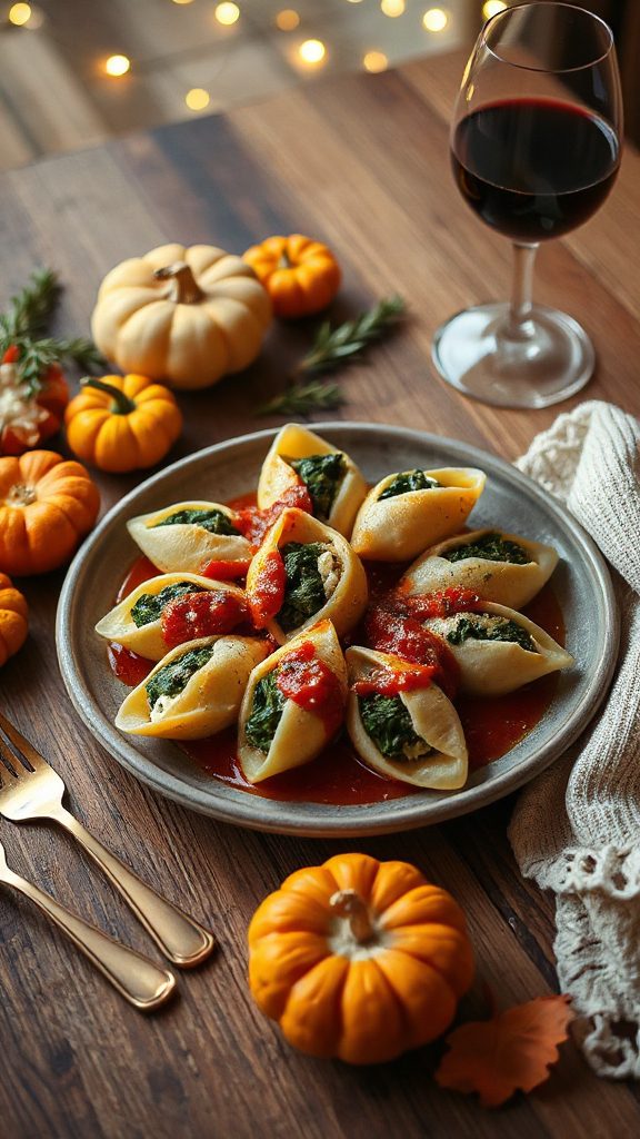 spinach and ricotta shells