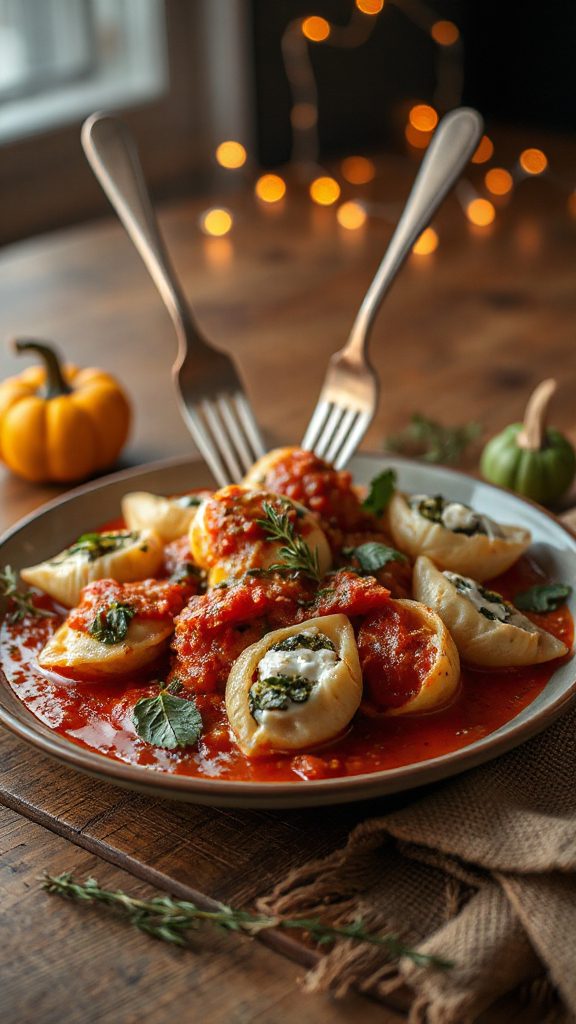 spinach and ricotta shells