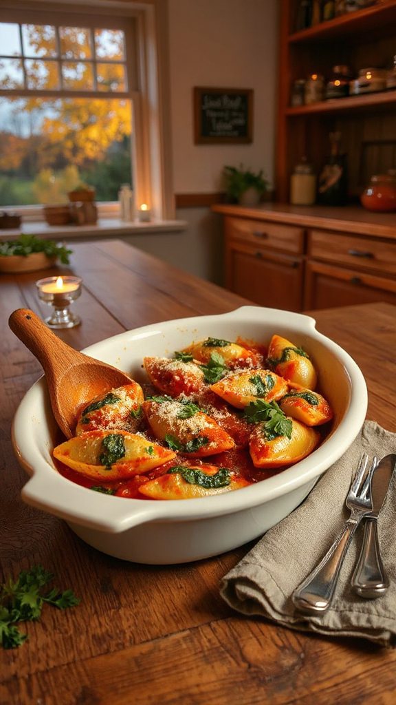 spinach cheese stuffed shells
