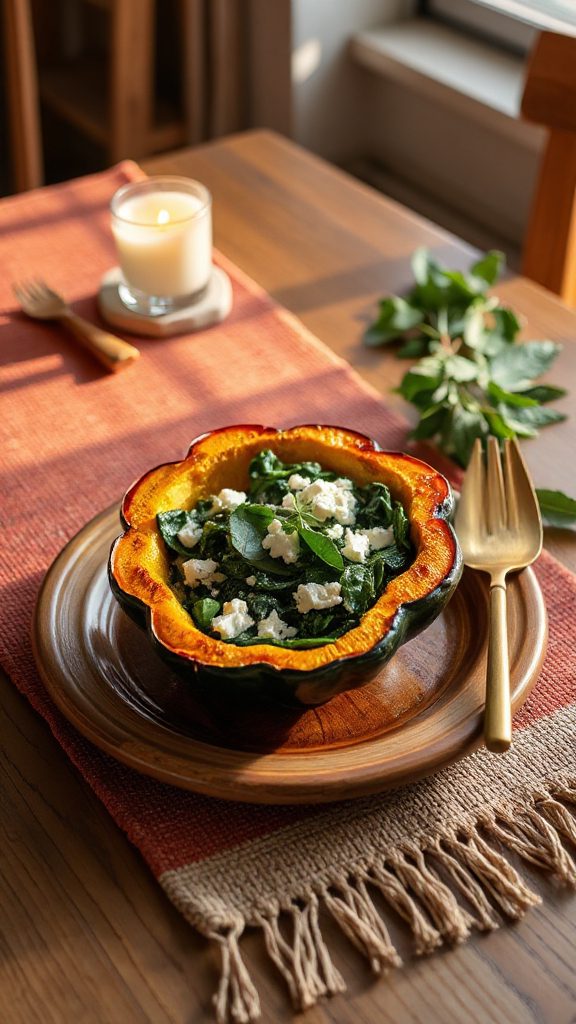 spinach feta stuffed squash