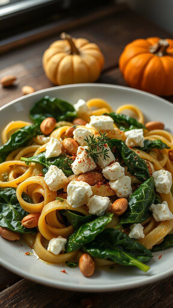 spinach goat cheese pasta recipe