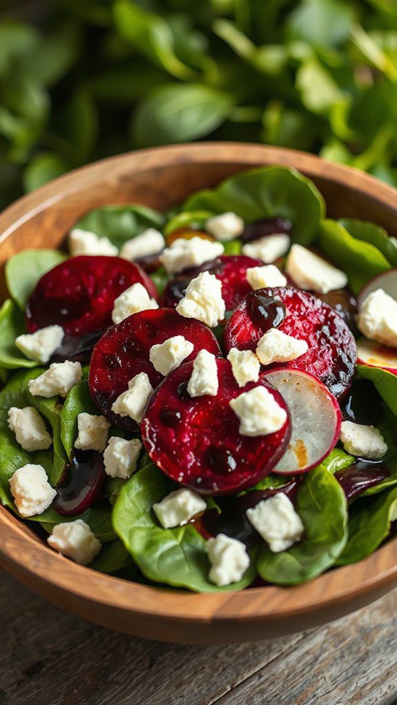 spinach salad with beets