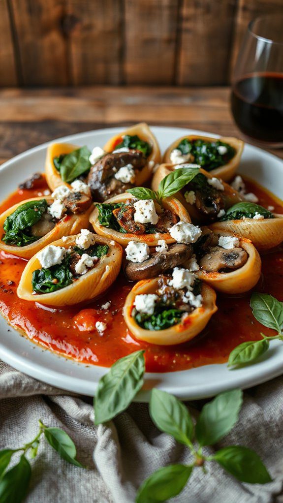 stuffed shells with mushrooms