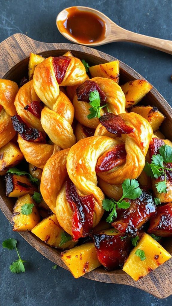 sweet bbq pineapple twists