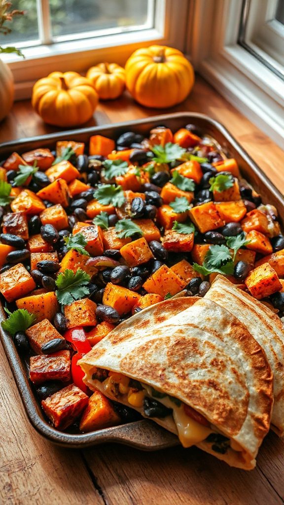 sweet potato black bean quesadillas