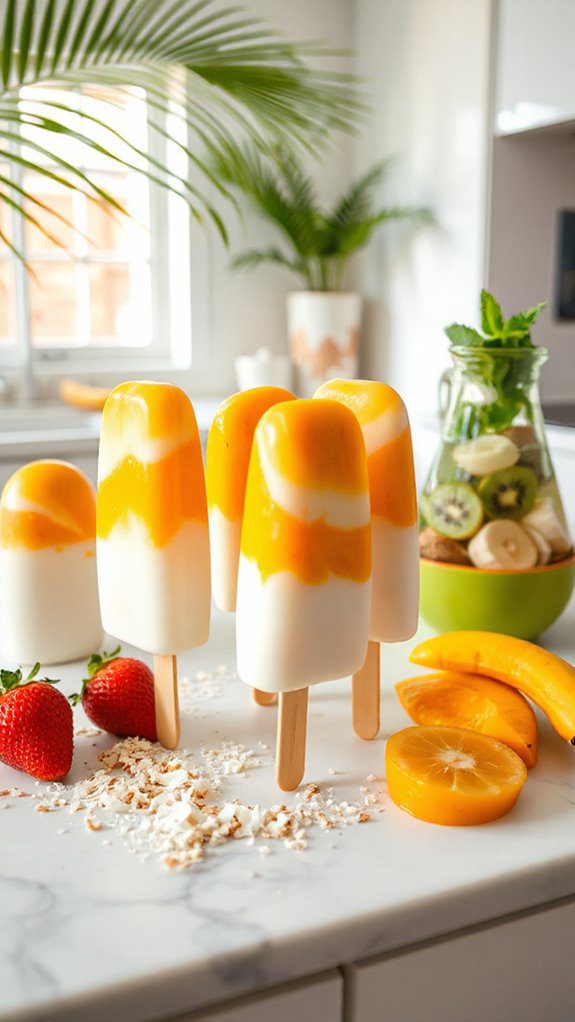 tropical mango coconut pops