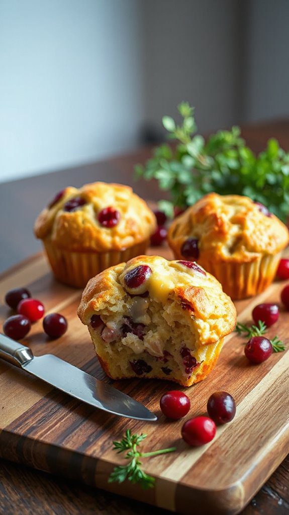 turkey cranberry savory muffins