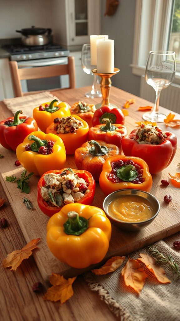 turkey cranberry stuffed peppers turkey cranberry stuffed peppers