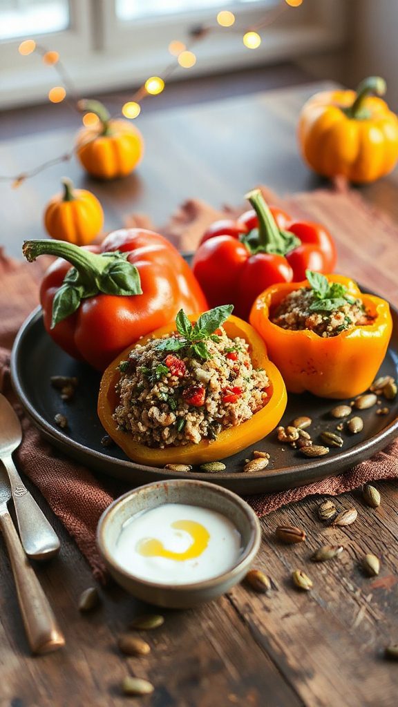 turkey quinoa stuffed peppers recipe