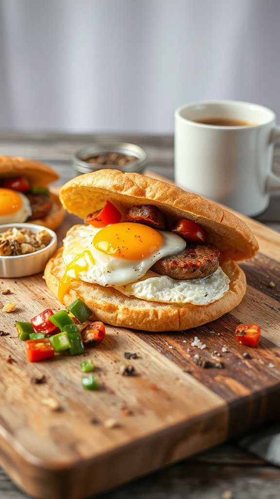 turkey sausage egg flatbread