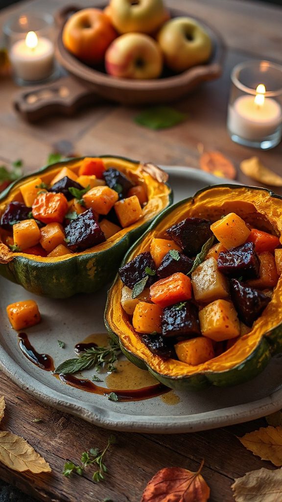 vegetable stuffed acorn squash delight