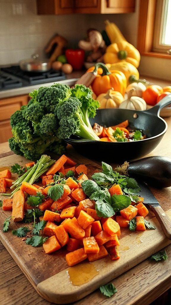 vibrant autumn vegetable stir fry